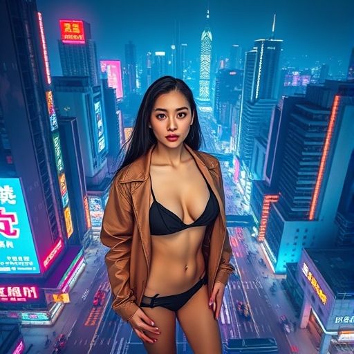深圳夜晚的街头灯光与人群