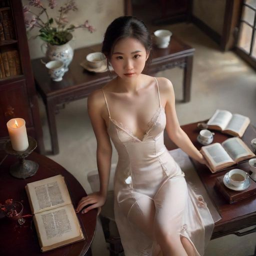 茶杯与书籍的静谧画面
