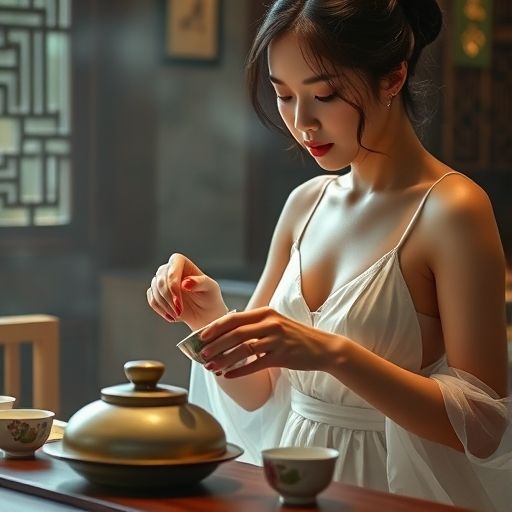 茶艺师优雅泡茶瞬间