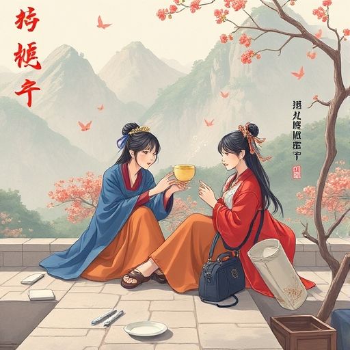 茶农在茶山间采摘新鲜茶叶