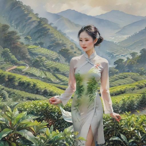 茶山采茶风光