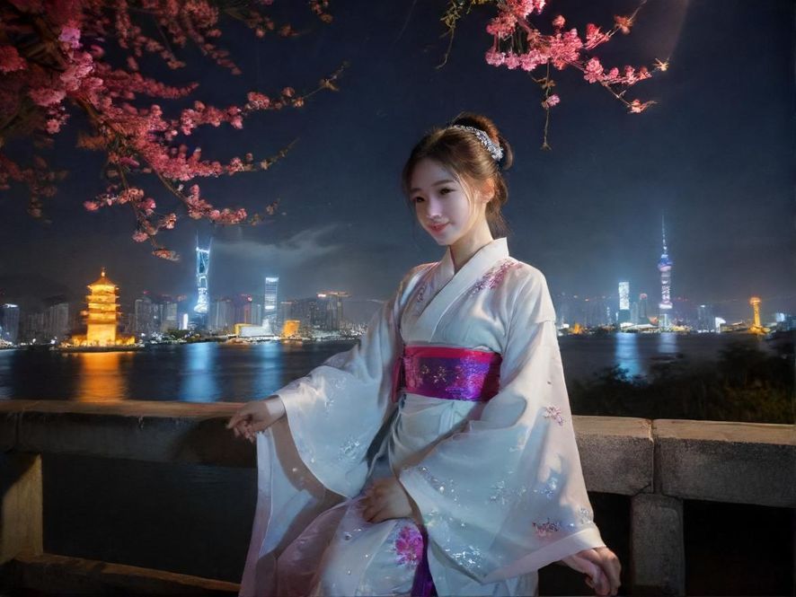 广州深圳夜生活娱乐区，霓虹闪烁