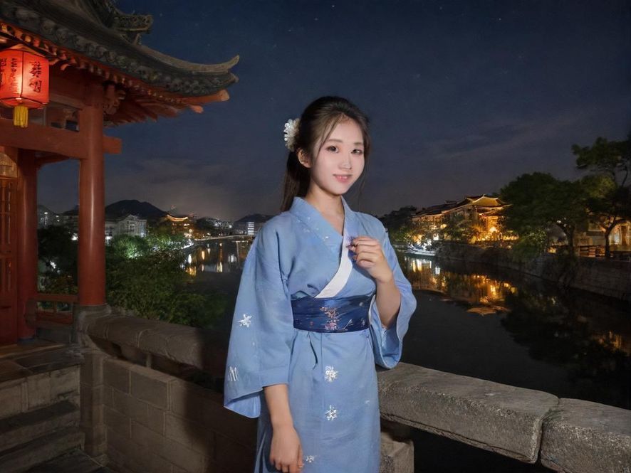 广州夜景，俯瞰视角，赛博朋克风格，城市天际线