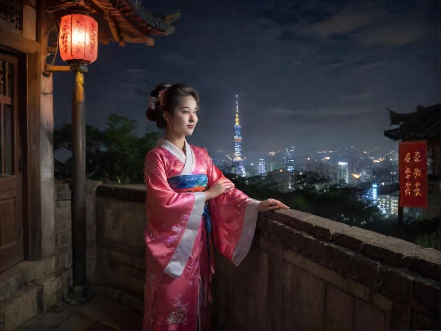 广州夜色下的休闲场所