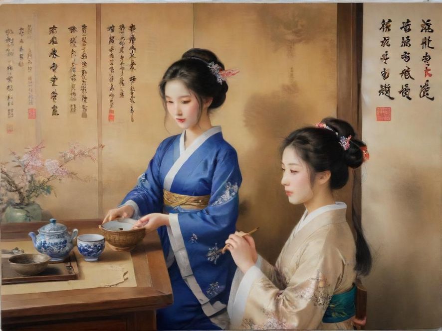 一间布置典雅、灯光柔和的高端茶道会所包厢，展现私密而舒适的氛围。