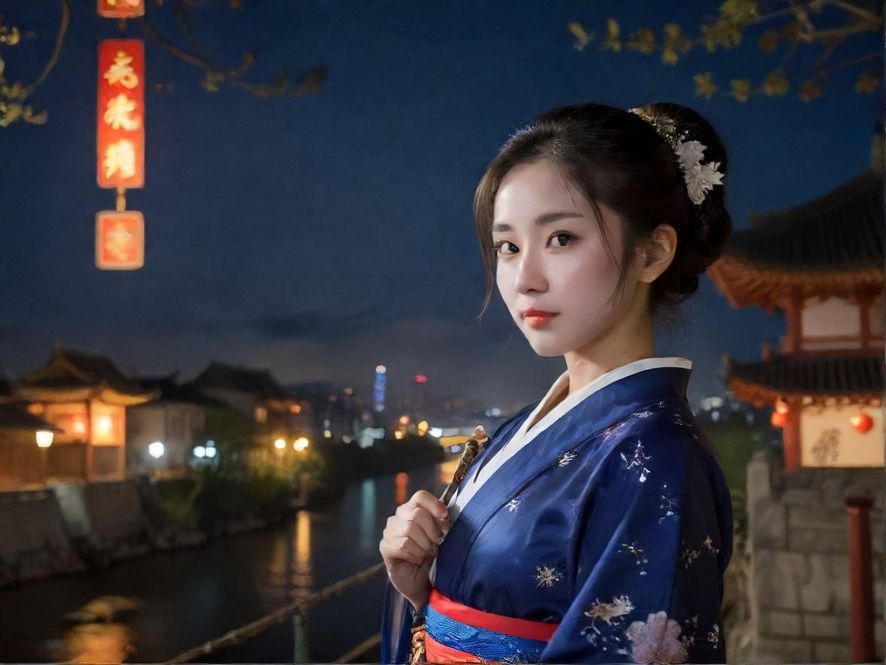 深圳夜景下的信息搜索界面