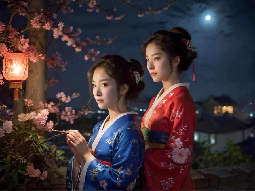 广州百花丛周边夜景风光