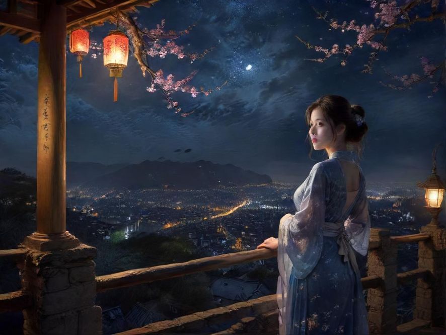 广州夜色下的休闲会所外景