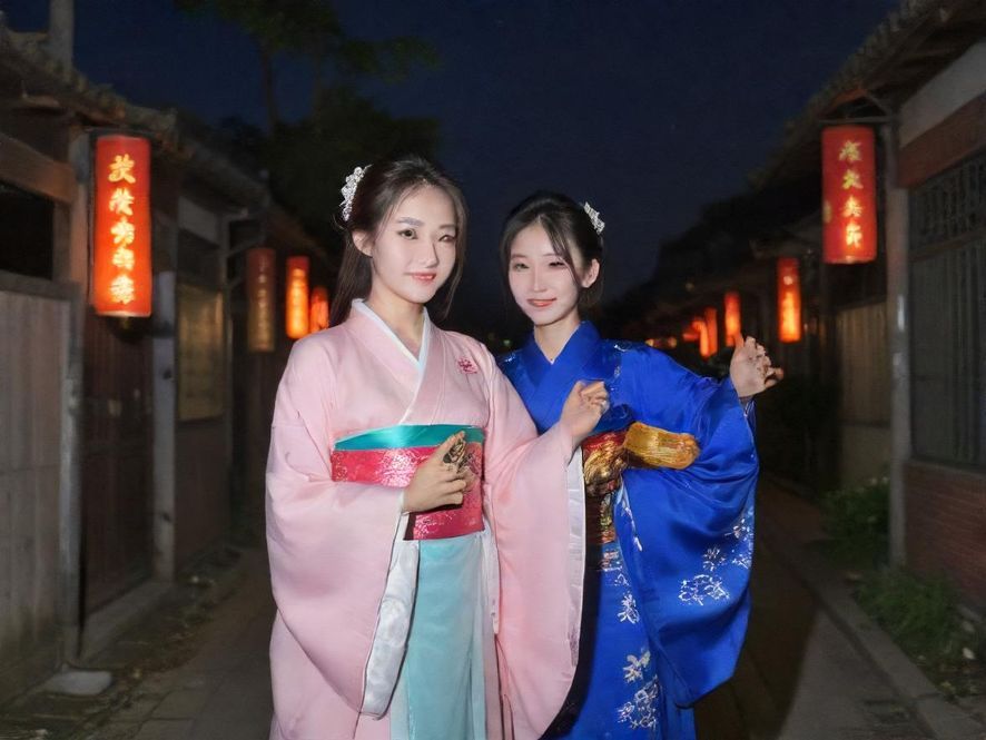 从高处俯瞰广州夜景，霓虹灯闪烁，充满赛博朋克风格的城市街道