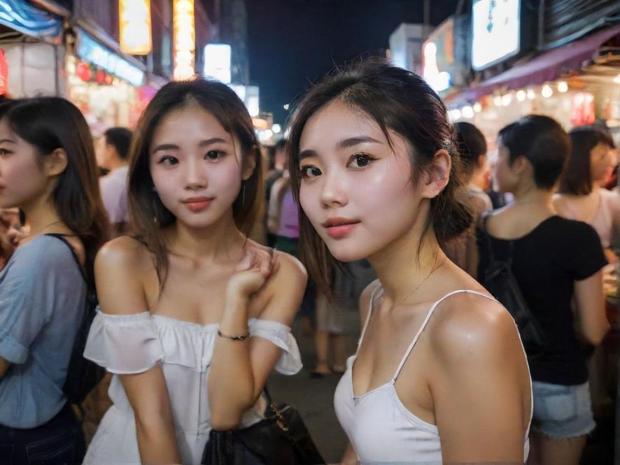 顺德夜市热闹场景
