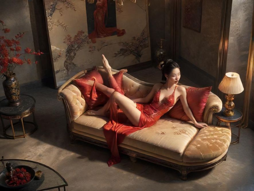 一个舒适且私密的休息空间，配有沙发和柔光