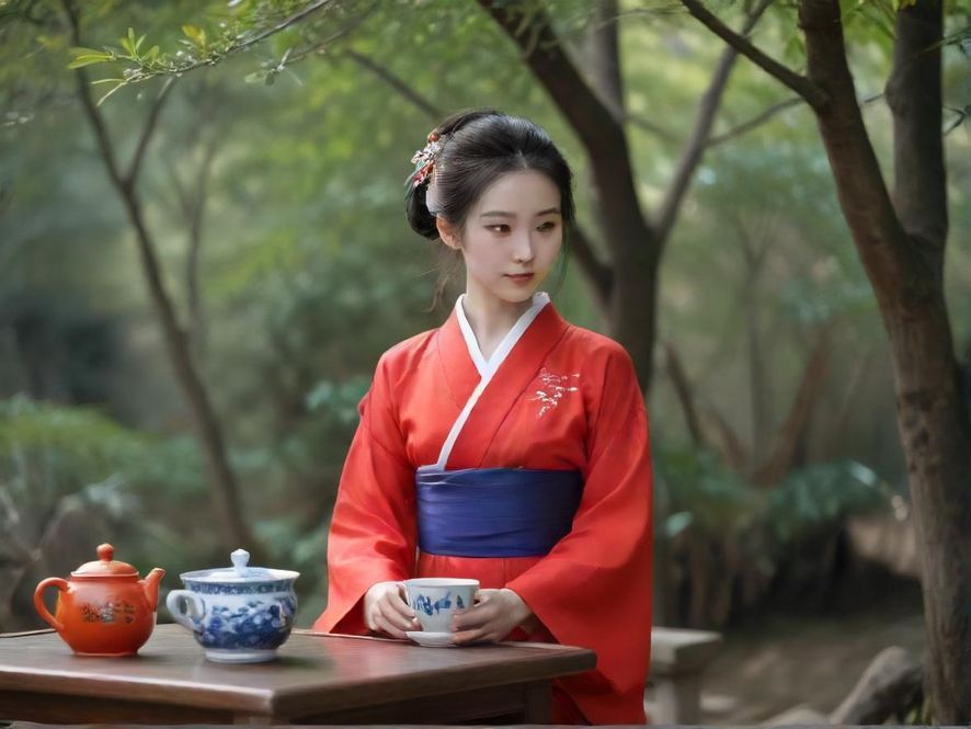 精致的茶具，意境深远