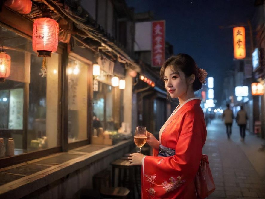 城市夜景下的酒店氛围