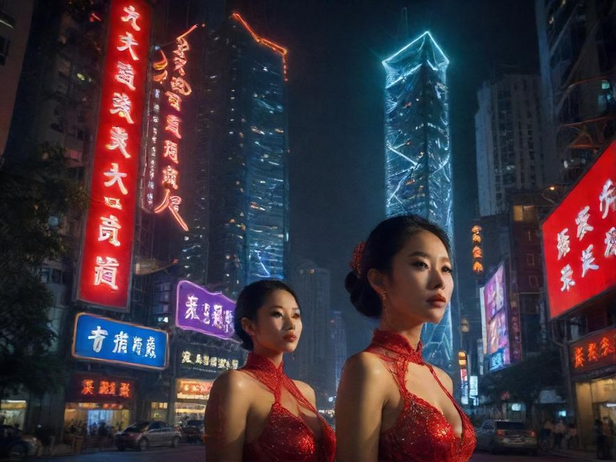 深圳公寓楼夜景