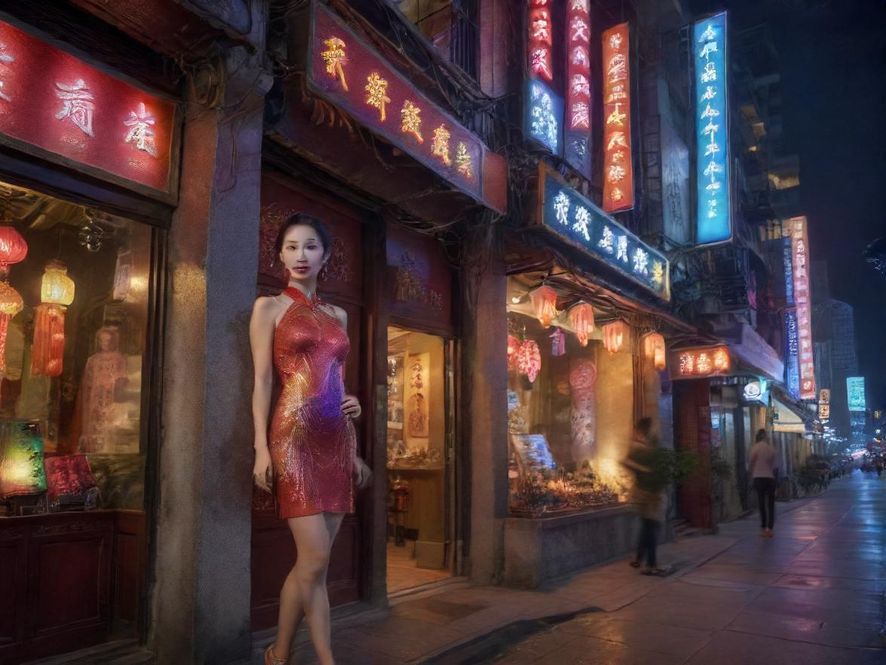 莞深桑拿外观夜景
