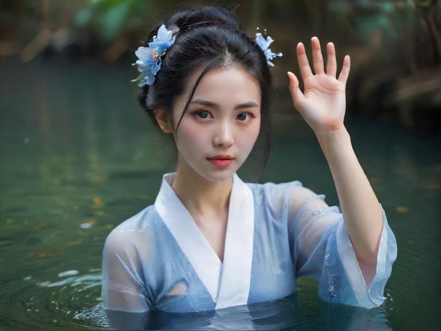 一位女性在宁静的水疗房中放松身心,侧面特写展现唯美意境