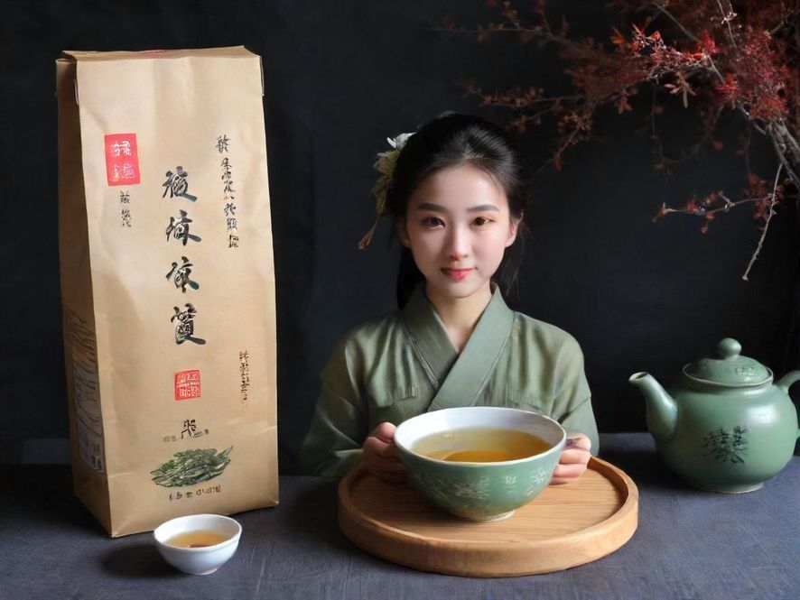 一位气质优雅的女子在宁静的茶馆中,双手轻捧茶杯,眼神专注而放松,享受着茶香带来的片刻宁静。